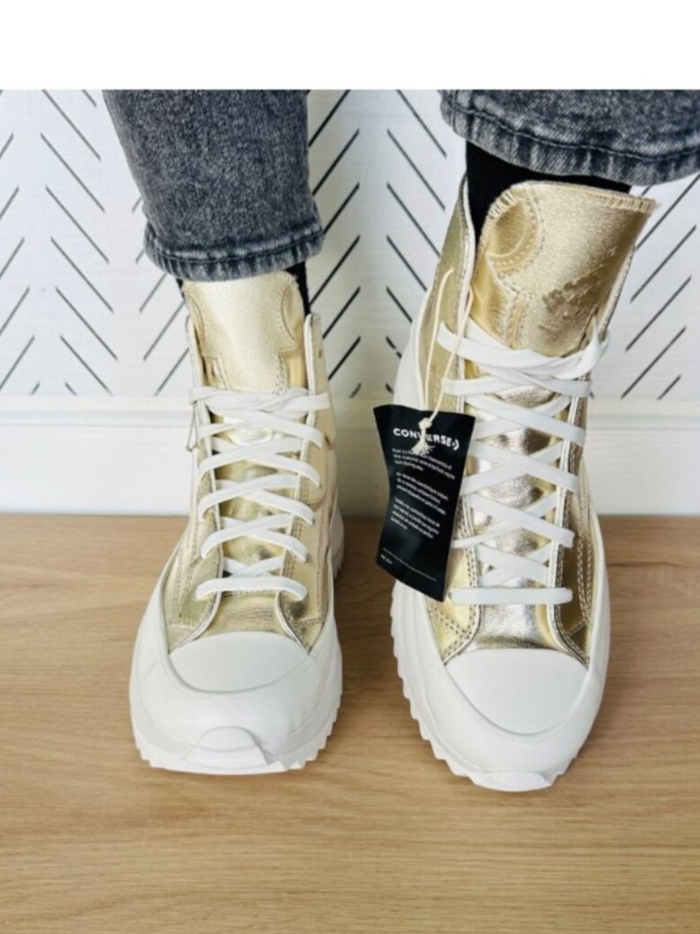 Converse Shoes Run Star Hike Hi Platform Western Gold